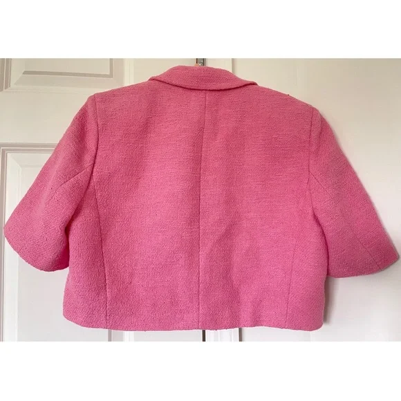 Zara Beautiful Tweed Cropped Short Blazer w Gold Buttons. NWOT - Picture 5 of 6